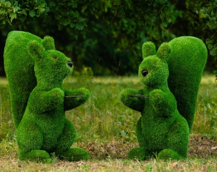 Топиари Белочка с кольцом под кашпо газон Premium, фото 5