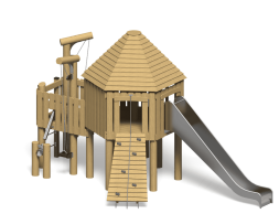 Игровой комплекс Эко Шалаш ИК-221 для детской площадки, фото 1