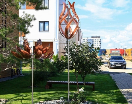 Медная скульптура Бутон Увеличенный размер, фото 2