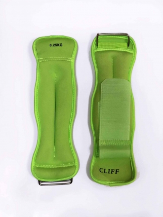 Утяжелители на руки Cliff песок 0,5кг (2х0,25кг) салатовые, фото 1