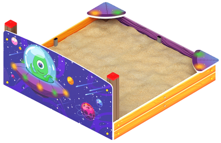 Песочница средняя с ограждением Космопорт - ИО 5.14.01-01, фото 1