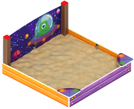 Песочница средняя с ограждением Космопорт - ИО 5.14.01-01, фото 4