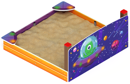 Песочница средняя с ограждением Космопорт - ИО 5.14.01-01, фото 3