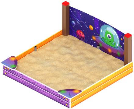 Песочница средняя с ограждением Космопорт - ИО 5.14.01-01, фото 2