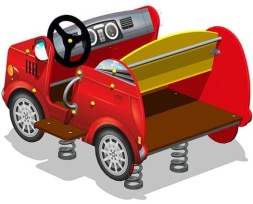 Качалка на пружине Кабриолет У1 КЧ086 для детской площадки, фото 2 Качалка на пружине Кабриолет У1 КЧ086 для детской площадки, фото 2