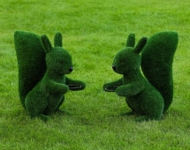 Топиари Белочка с кольцом под кашпо газон Deluxe