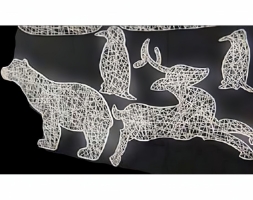 Плоские фигуры для украшения фасада со светодиодами Пингвин, фото 1