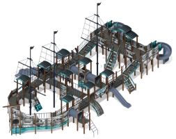 Детская игровая площадка Баркентина Лагуна (винтовой скат) ДИК 2.03.3.06-12 H=1200 H=1500 H=2000, фото 1