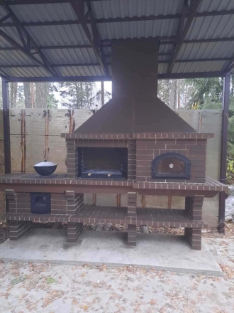 Печь Аристократ 750 Прямоугольный кирпич красный с коричневым, фото 5