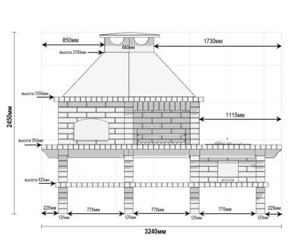 Печь Аристократ 750 Прямоугольный кирпич красный с коричневым, фото 7