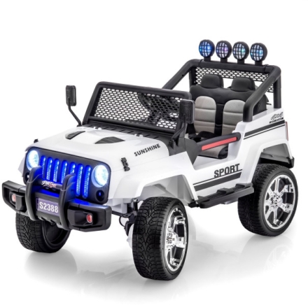 Двухместный полноприводный электромобиль White Jeep 12V 2.4G - S2388-W, фото 3