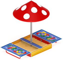 Песочница с крышкой средняя и навесом Грибок (Азбука) - ИО 5.01.10-01, фото 2