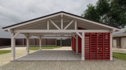 Навес на 2 машины с хозблоком ВЕКШИНО Базовая комплектация, фото 3