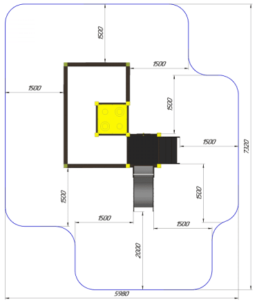 Песочница Роза ПСL-02 с горкой для детской площадки , фото 3