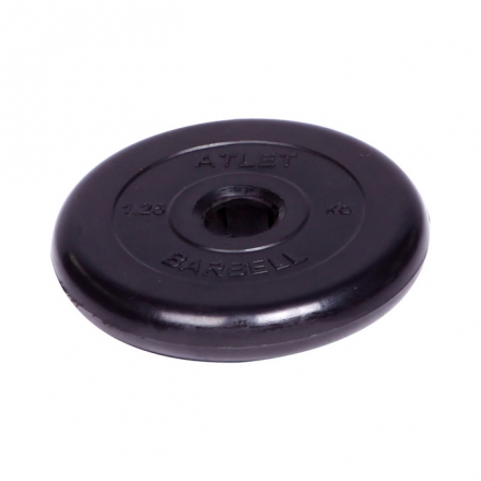 Диск обрезиненный Barbell Atlet d 51 мм чёрный 1,25 кг, фото 1