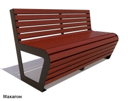 Скамейка уличная Клин, Лиственница 2 м, фото 2