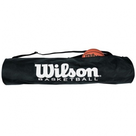 Сумка на 5 мячей Wilson Tube Bag, арт.WTB1810, на 5 баскет. мячей,лого Wilson, нейлон,ПЭ,  черный, фото 1
