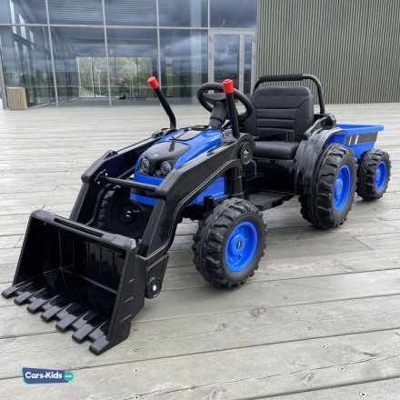 Электромобиль трактор c прицепом Harley Bella HL389-TRAILER синий, фото 1