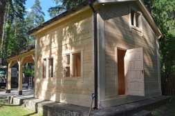 Деревянный навес для машин с хозблоком ЛОЦМАН Несущий каркас, фото 2