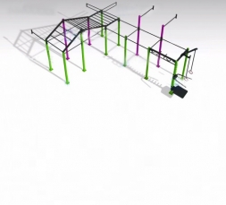 Пристенная рама для кроссфита с рукоходом и кольцами
