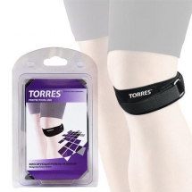 Фиксирующий ремень на колено "TORRES", неопрен 3 мм, регулируемый размер, черный