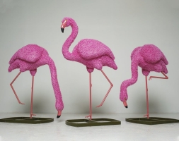 Топиари композиция фламинго Васоле, 3 шт - газон Eco, фото 1