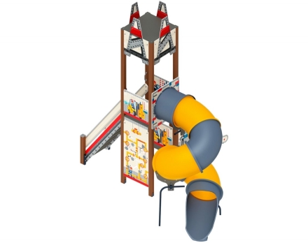 Детская игровая площадка Буровая (лего) горка-труба винтовая Н 2000, горка 750 ДИК 2.28.02-01, фото 2
