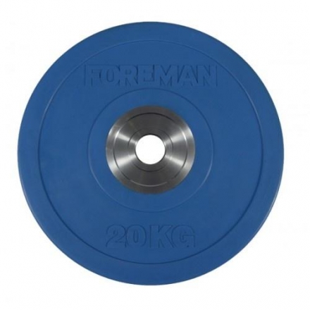 Диск бампированный обрезиненный цветной FOREMAN FM/BM-20KG-BL (20 кг), фото 1