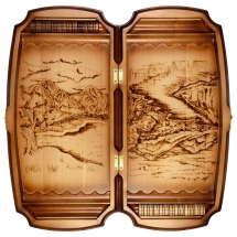 Нарды резные ручной работы "Горный Пейзаж"