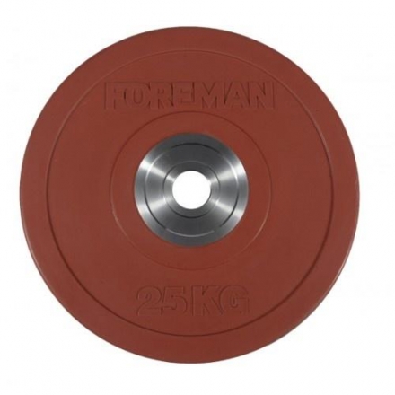 Диск бампированный обрезиненный цветной FOREMAN FM/BM-25KG-RD (25 кг), фото 1