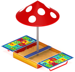 Песочница с крышкой средняя и навесом Грибок (Арифметика) - ИО 5.01.10-03, фото 2