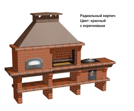 Печь Аристократ 750 Прямоугольный кирпич микс коричневого с желтым, фото 10