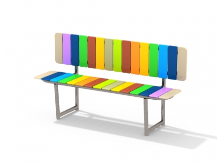 МФ 1.710.11 Скамейка со спинкой цинк, фото 1