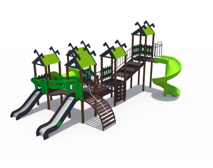 Игровой комплекс Лесная долина Н-1200 Н-900 и винтовой скат Н-2000 ДИО 06070.2, фото 1