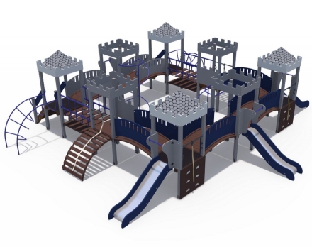 Детский игровой комплекс Переходы с 4-я горками Н-900 ДИО 13090.1, фото 1