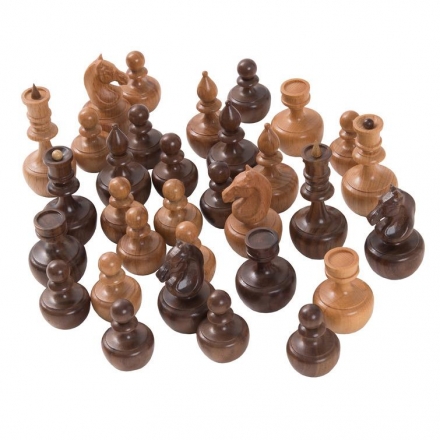 Шахматные фигуры &quot;Неваляшки&quot;, дуб-махагон, фото 1