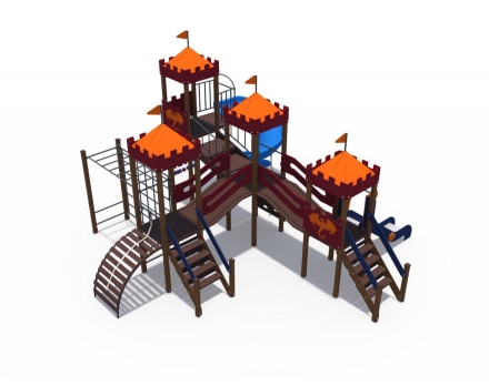 Детский игровой комплекс Империя Замок 2 Н-900 и винтовой скат Н-2000 ДИО 02041, фото 2