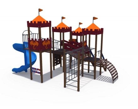 Детский игровой комплекс Империя Замок 2 Н-900 и винтовой скат Н-2000 ДИО 02041, фото 3