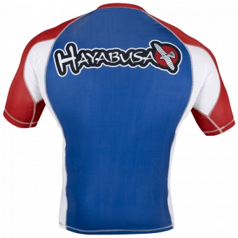 Рашгард Hayabusa Ninja Falcon Rashguard Short Sleeve - Blue / Red, фото 2