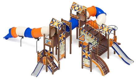 Остров детства (Калейдоскоп) (Винтовой скат) - ДИК 2.01.8.02-45 - Игровой комплекс H=2000, H=1200, Н=750, фото 4