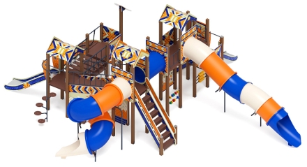 Остров детства (Калейдоскоп) (Винтовой скат) - ДИК 2.01.8.02-45 - Игровой комплекс H=2000, H=1200, Н=750, фото 3