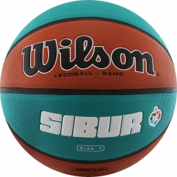 Мяч баск. WILSON VTB SIBUR Gameball ECO, арт.WTB0547XBVTB, р.7, композит, бутил. кам, корич-бирюз., фото 1