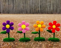 Топиари композиция цветы, 4 шт, h=109 см - газон Eco + Deluxe Топиари композиция цветы, 4 шт, h=109 см - газон Eco + Deluxe