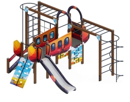 Детская игровая площадка Аэроплан (мульт) ДИК 2.03.4.02-01 Н=1200, фото 1