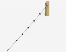 Столб с канатом на склон с зацепами 114