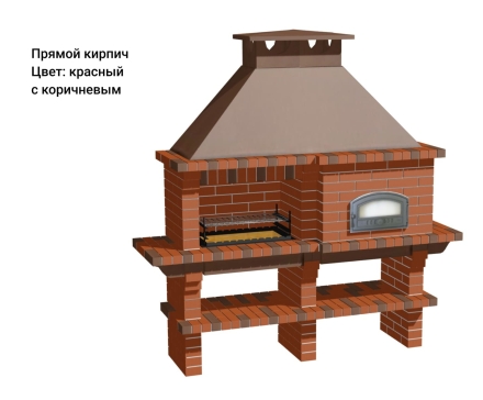 Печь Аристократ 760 Прямоугольный кирпич красный с коричневым, фото 6