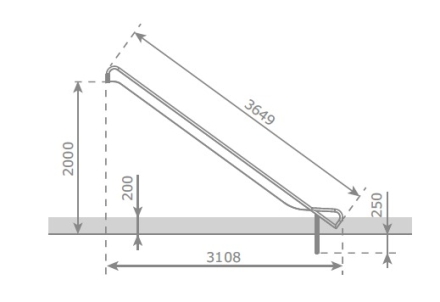 Скат KBT Steg-on L3,6 H1,8-2,0 из нержавеющей стали для игровых площадок, фото 5