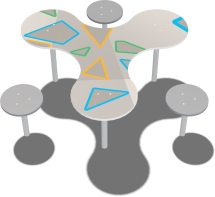 Столик с 3-мя стульями Пропеллер МД051.00 для игровой детской площадки