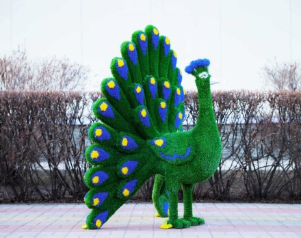 Топиари павлин Григориан, h=155 см - газон Eco, фото 2