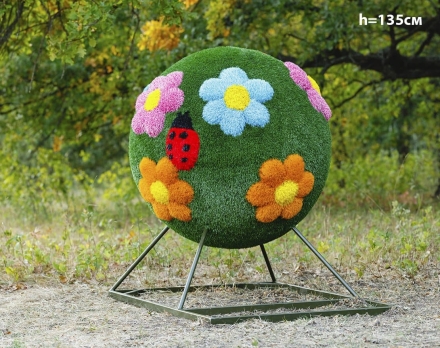 Топиари шар Поляна, h=135 см - газон Eco, фото 1